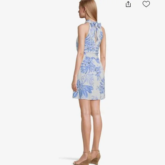 Lilly Pulitzer Montecito Skirted Romper – Blue Floral | Size L | New Without Tag - Picture 3 of 4